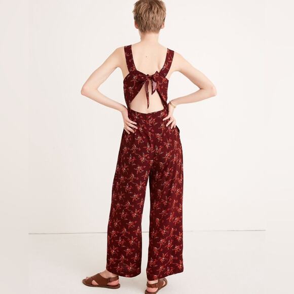 Madewell Apron Bow-Back Jumpsuit in Windowbox Floral Women’s size 0 - Picture 1 of 11